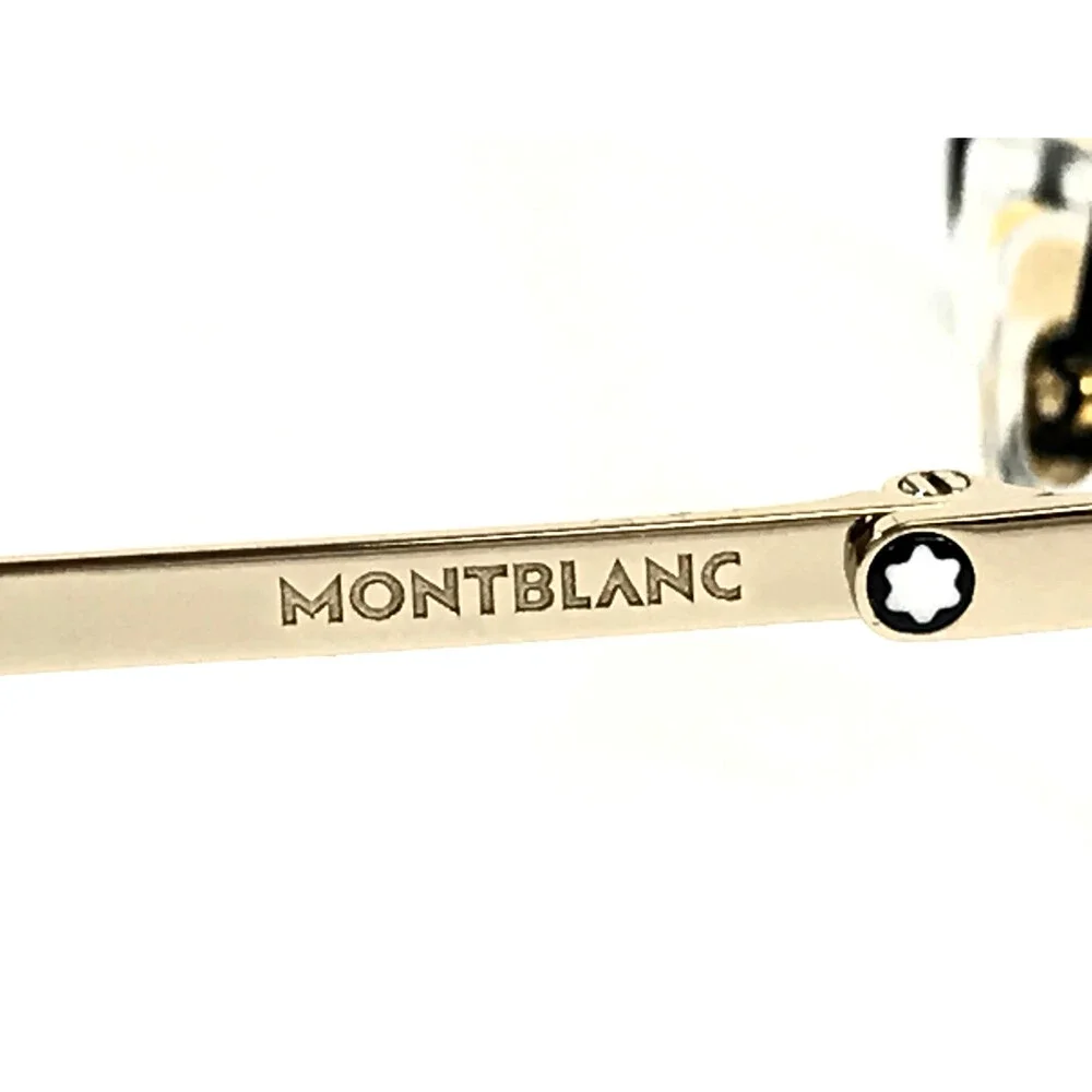 Montblanc Eyeglasses Frames MB0396ON 001 Black Gold Aluminum 54-18-145
